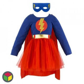🦸‍♀️🎃 I o Halloweenu může vaše dítě zachraňovat svět! Po obléknutí tohoto kostýmu superhrdinky se už nic nezastaví! Modrý...