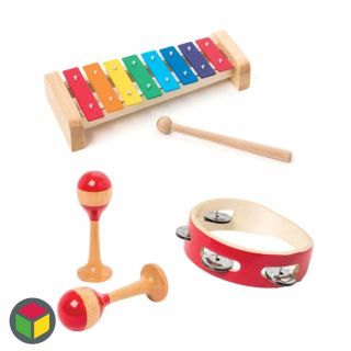 🥁🎶 Kdo hraje na xylofon, kdo třese maracas? S touto sadou hudebních nástrojů se vaše dítě může stát dirigentem vlastního...